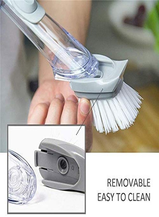 PRETOX Kitchen Dish Bowl Cleaning Decontamination Long Handle Cleaning Wok Brush Scrubber with Extra 2 Refill | Dish Wand Brush Set || Liquid Soap Dispenser Tool || Dish Bowl Washing Sponge - Image 3